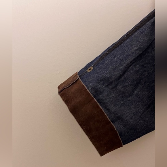Reversible Suede and Denim Trench Coat - Picture 4 of 8